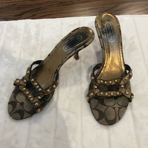 Coach gold sandals